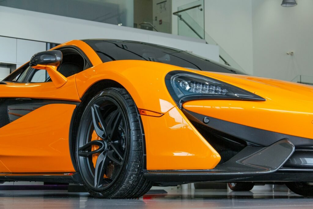 Luxury car in showroom