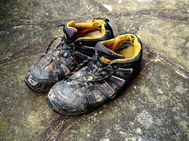 Worn Shoes in close up